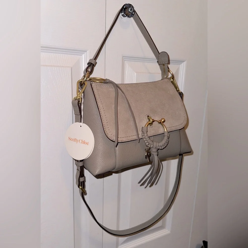 See by Chloé Joan Leather and Calfskin Bag - NWT (Motty Grey) - Picture 3 of 5